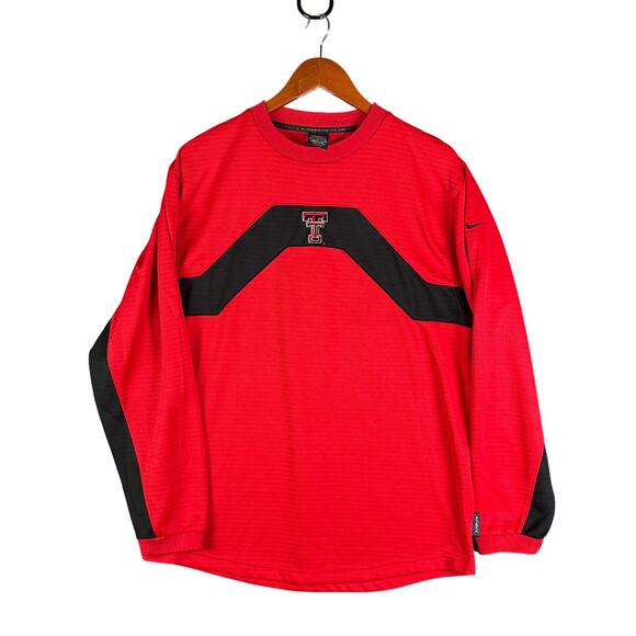 Texas Tech Red Raiders Nike Team 2005 Center Logo Sideline‎ LS Red Black Small - Picture 1 of 12